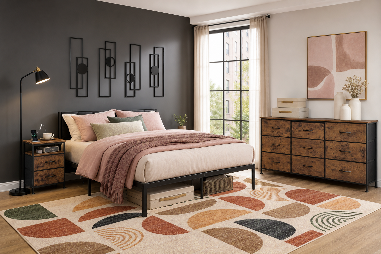modern glam bedroom generated room concept for $475.84 with Amazon decor picks