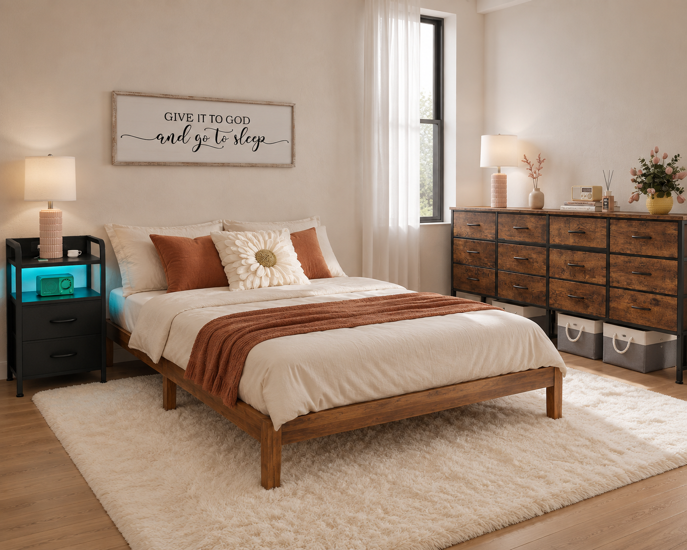 Japandi small-space bedroom generated room concept for $411.90 with Amazon decor picks