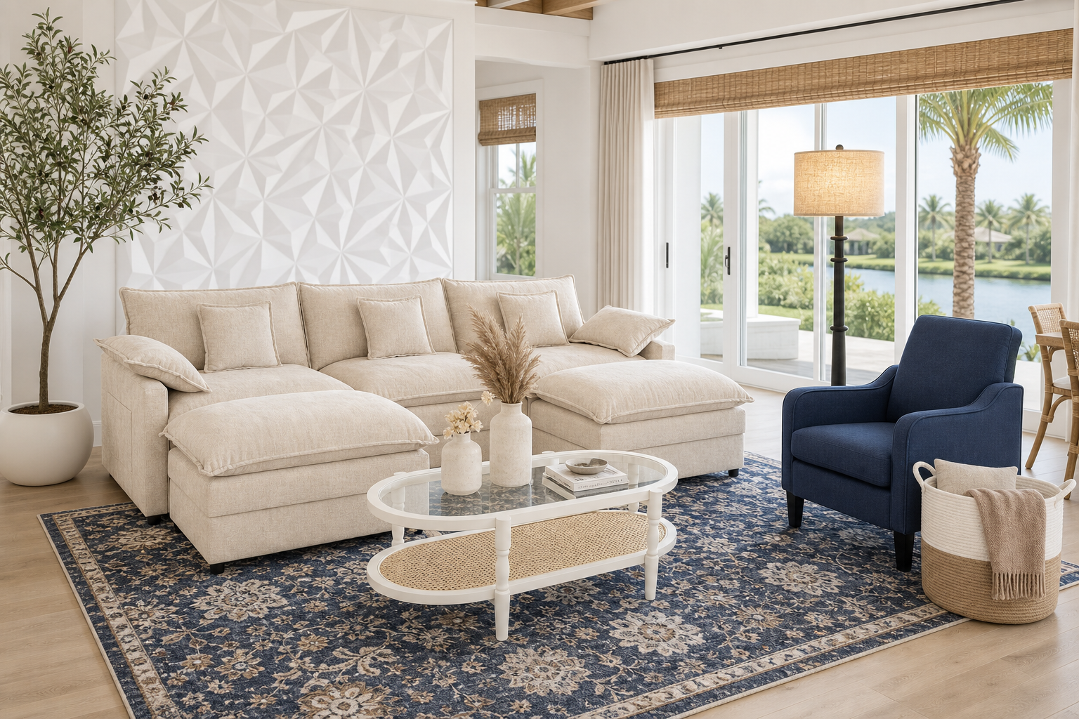 Coastal florida living room for $1,262.39 generated room concept