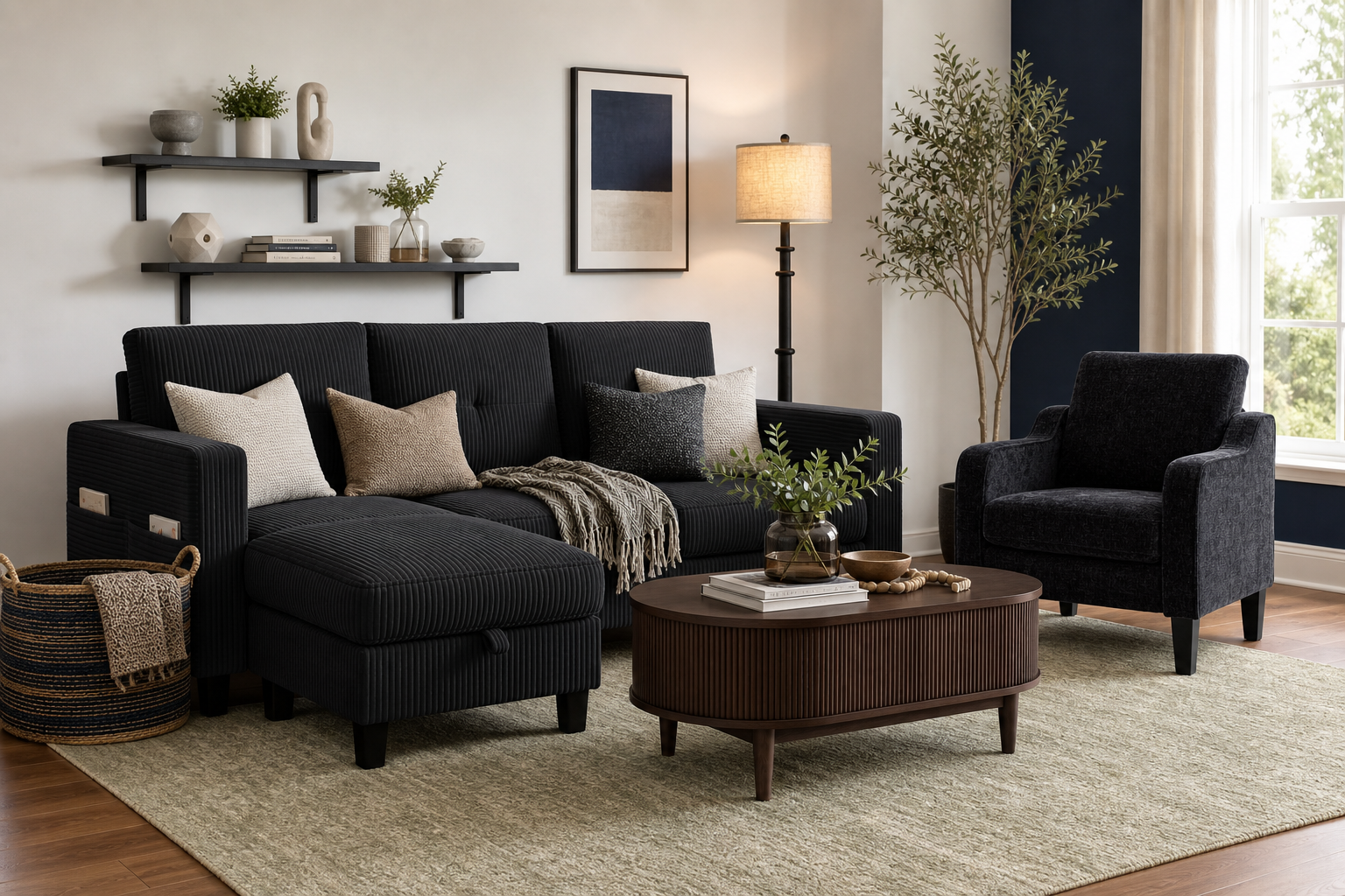 Mid-century color living room for $838.93 generated room concept