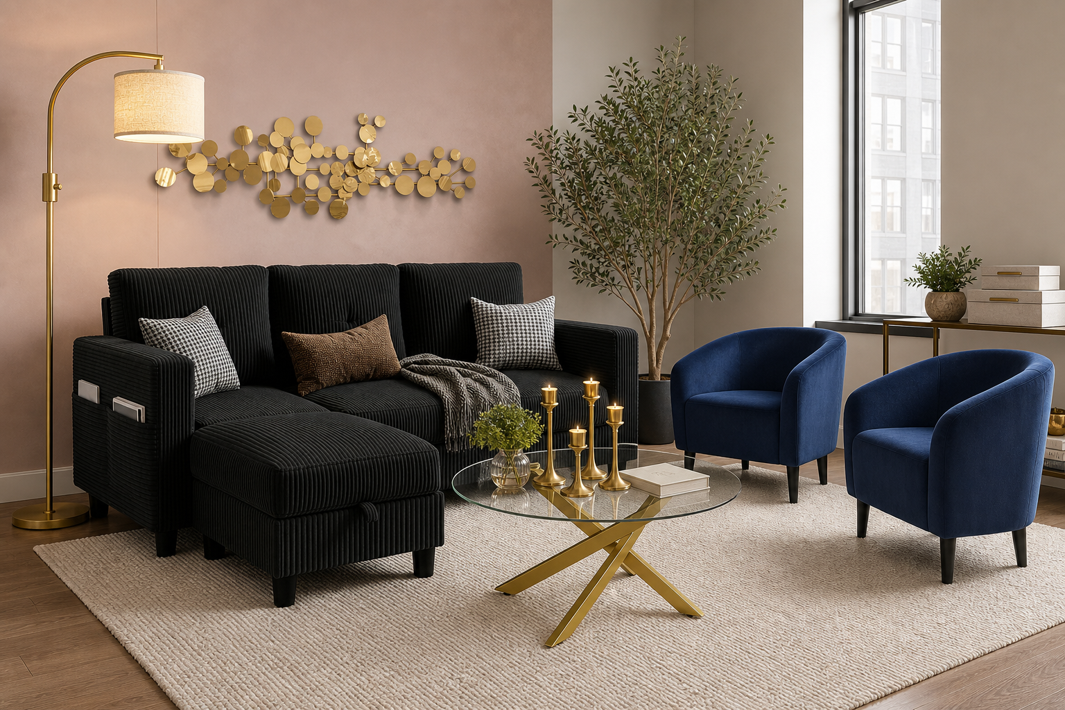 Modern glam living room for $1,035.24 generated room concept