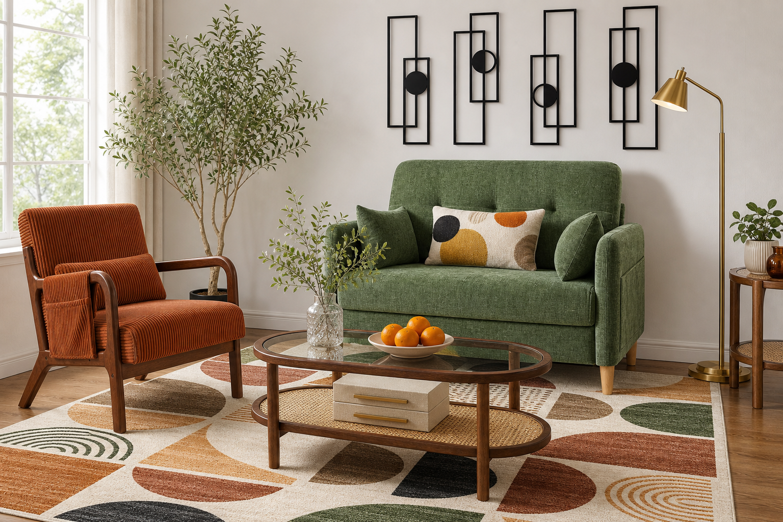 Mid-century color living room for $734.14