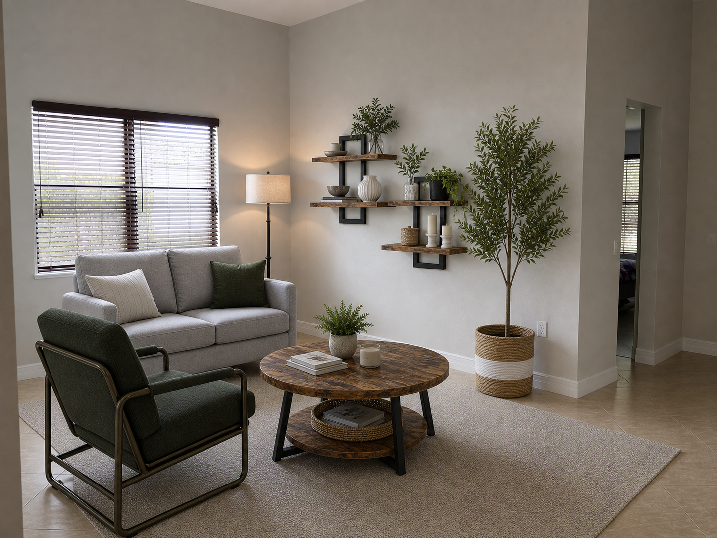 Living room concept with Amazon furniture placed into the real room photo